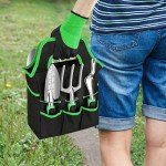 sungwoo Garden Tool Set 8 Piece, Heavy Duty and Lightweight Aluminium Alloy Tools with Ergonomic Handle, Storage Tote Bag, Gardening Hand Tools, Gardening Gifts for Women and Men Green