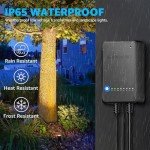 SUNVIE All-in-One LED Low Voltage Landscape Lighting Kit, 12-Pack Landscape Lights with Transformer 100FT Wire and Connectors, 3000K Waterproof Low Voltage Landscape Lights for Garden Yard House Tree