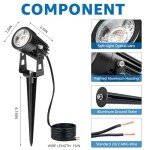 SUNVIE All-in-One LED Low Voltage Landscape Lighting Kit, 12-Pack Landscape Lights with Transformer 100FT Wire and Connectors, 3000K Waterproof Low Voltage Landscape Lights for Garden Yard House Tree