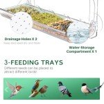 SUNALLY Window Bird Feeder for Outdoors, Clear Bird Feeders Window Mounted with Strong Suction Cups, Transparent Bird House Outside Wild Bird Watching for Garden, Yard, Elderly Kids Viewing