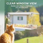 SUNALLY Window Bird Feeder for Outdoors, Clear Bird Feeders Window Mounted with Strong Suction Cups, Transparent Bird House Outside Wild Bird Watching for Garden, Yard, Elderly Kids Viewing