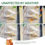 SUNALLY Window Bird Feeder for Outdoors, Clear Bird Feeders Window Mounted with Strong Suction Cups, Transparent Bird House Outside Wild Bird Watching for Garden, Yard, Elderly Kids Viewing