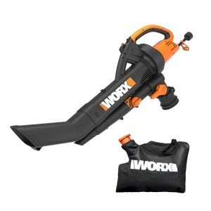 WORX WG505 Trivac 12 Amp 3-in-1 Electric Leaf Blower/Leaf Vacuum/Mulcher, Metal Impeller for Fine Mulching