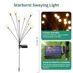 VIGNUTO Solar Lights Outdoor Waterproof, 4 Packs 32LED, Solar Garden Lights, Patio Lights, Garden Decor, Patio Decor, Firefly Lights Solar Outdoor, Unique Gifts for Women, Gifts for Grandma