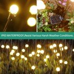 VIGNUTO Solar Lights Outdoor Waterproof, 4 Packs 32LED, Solar Garden Lights, Patio Lights, Garden Decor, Patio Decor, Firefly Lights Solar Outdoor, Unique Gifts for Women, Gifts for Grandma