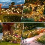 VIGNUTO Solar Lights Outdoor Waterproof, 4 Packs 32LED, Solar Garden Lights, Patio Lights, Garden Decor, Patio Decor, Firefly Lights Solar Outdoor, Unique Gifts for Women, Gifts for Grandma