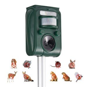 2025 Upgraded Solar Animal Repellent,Cat Repellent Outdoor Ultrasonic Control, Squirrel Deer Repellent Deterrent Motion Detection with lP66 Waterproof, for Dog Mouse, Garden Farm Yard