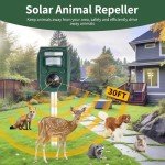 2025 Upgraded Solar Animal Repellent,Cat Repellent Outdoor Ultrasonic Control, Squirrel Deer Repellent Deterrent Motion Detection with lP66 Waterproof, for Dog Mouse, Garden Farm Yard