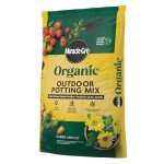 Miracle-Gro Organic Outdoor Potting Mix, for Outdoor Container Plants, Contains Quick-Release Natural Fertilizer, OMRI Listed, 16 qt., 2-Pack