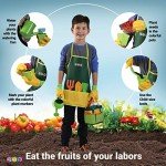 Play22 Kids Gardening Tool Set 12 PCS - Kids Gardening Tools Shovel Rake Fork Trowel Apron Gloves Watering Can and Tote Bag, Toddler Gardening Tools for Kids Best Outdoor Toys Gift for Boys and Girls