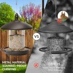 Youvip Metal Roof Bird Feeder - Chew Proof for Outdoor Hanging Wild Bird Seeds. Bronze