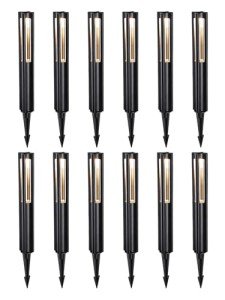 LEONLITE 12-Pack Low Voltage Path Lights, 3W LED Landscape Pathway Lights, Outdoor Landscape Lighting for Driveway, Garden, Aluminum, 12-24V AC/DC, ETL Listed, IP65 Waterproof, 3000K Warm White, Black