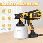 Paint Sprayer Tool 1000W High Power Electric Spray Paint Gun Easy to Clean for Furniture Cabinets Fence Walls Door Garden Chairs Black