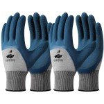 Trifabricy Garden Gloves for Women Men - 6 Pairs Breathable Hard-wearing Latex Coated Gardening Gloves for Women, Indoor/Outdoor Protective Working Gloves with Grip, Blue & Grey