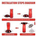 Hummingbird Feeder-16 Ounces，6 Feeding Ports Glass Hummingbird feeders for Outdoors,Wide Mouth for Easy Filling/Cleaning，Hanging for Garden Backyard Decor, Includes Ant Moat (Red)