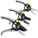 Jardineer 3PCS Pruning Shears Set for Gardening, Bypass Pruning Scissors & Anvil Pruners with SK5 Blades, Garden Clippers for Women Arthritic Hands