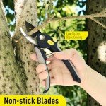 Jardineer 3PCS Pruning Shears Set for Gardening, Bypass Pruning Scissors & Anvil Pruners with SK5 Blades, Garden Clippers for Women Arthritic Hands