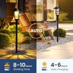 GIGALUMI Solar Pathway Lights Outdoor, 6 Pack Bright Solar Garden Lights Waterproof, Solar Powered Yard Lights Landscape Lighting for Outside,Decor,Yard, Walkway,Driveway