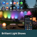 Linkind Smart Solar Spotlight SL5C, Color Changing Landscape Lighting, APP/Voice Control Solar Lights Outdoor, IP67 Waterproof Spot Lights Outdoor for Yard, Garden, Pathway(2 Pack)