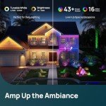 Linkind Smart Solar Spotlight SL5C, Color Changing Landscape Lighting, APP/Voice Control Solar Lights Outdoor, IP67 Waterproof Spot Lights Outdoor for Yard, Garden, Pathway(2 Pack)