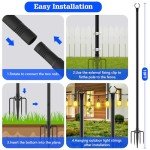4 Pack String Light Poles,10 Ft Metal Poles with Fork for Outdoor String Lights,Outdoor Light Poles with Fork,Poles/Post/Stand for Outside,Patio,Deck,Backyard,Garden Wedding,Party