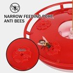 eWonLife Hummingbird Feeder for Outdoors, 2 Pack, Leak-Proof, Easy to Clean and Refill, Saucer Humming Bird Feeder Plastic, Including Hanging Hook, with 5 Feeding Ports (16 Ounce/Pack)