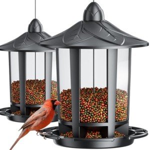 Birdream 2 Pack Bird Feeders for Outdoor Hanging, Classic Castle Design Fun Assembly Squirrel Proof Bird Feeders, Attracting Wild Birds Cardinals Goldfinches Chickadees Finches Sparrows