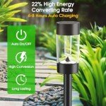 Eyrosa Solar Lights Outdoor, 12 Pack Waterproof Solar Landscape Lighting for Pathway Garden Yard Path Walkway Driveway Lawn Patio Outside Decor, Warm White