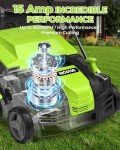 2-in-1 16-Inch Dethatcher & Scarifier Electric Corded, 15 Amp Copper Motor, Electric Lawn Dethatcher with 5-Position Depth Adjustment, 14.5 gal Thatch Bag,Walk Behind for Yard Lawn Garden Care