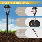 DERAYSION 12 Pack Solar Lights Outdoor, Solar Pathway Lights Auto On/Off Waterproof Garden Landscape Lighting for Path, Yard, Walkway, Driveway