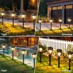 DERAYSION 12 Pack Solar Lights Outdoor, Solar Pathway Lights Auto On/Off Waterproof Garden Landscape Lighting for Path, Yard, Walkway, Driveway