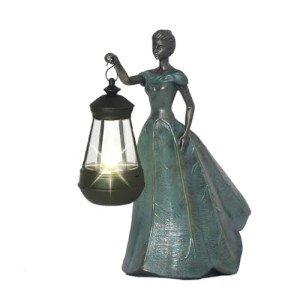 CJSUNYT Fairy Garden Statue Solar Garden Decor Resin Fairy Statue with Lights for Yard Lawn Decorations Outdoor Patio 5 * 9.5 * 11.5 Inch Fairy Garden Decor Gardening Gifts for Women