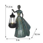 CJSUNYT Fairy Garden Statue Solar Garden Decor Resin Fairy Statue with Lights for Yard Lawn Decorations Outdoor Patio 5 * 9.5 * 11.5 Inch Fairy Garden Decor Gardening Gifts for Women