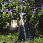 CJSUNYT Fairy Garden Statue Solar Garden Decor Resin Fairy Statue with Lights for Yard Lawn Decorations Outdoor Patio 5 * 9.5 * 11.5 Inch Fairy Garden Decor Gardening Gifts for Women