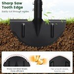 Lawn Edger Tool, Sharp Saw-Tooth Half Moon Hand Lawn Edging Tool for Landscaping, Adjustable 49" Long Handle Manual Edgers with T-Grip for Sidewalk Yard Garden Flower Bed Border Cable Burying