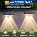 Solar Fence Lights Outdoor - 2700/4000/6000K 3 Mode, IP65 Waterproof Fence Solar Lights Outdoor, Fence Light Solar Powered for Outside, Backyard/Railing/Step/Patio/Stair Railings and Wall (8 pack)