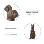 Glitzhome Rabbit Garden Statue Outdoor Standing Bunny Sculpture Lawn Decor, 22.75 Inch, Bronze