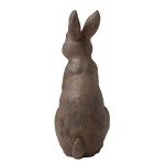 Glitzhome Rabbit Garden Statue Outdoor Standing Bunny Sculpture Lawn Decor, 22.75 Inch, Bronze