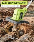 Saker 22V Cordless Electric Garden Tiller Cultivator, Lightweight Rototiller for Gardening, 9-Inch Tilling Width, 6.3-Inch Depth for Soil Preparation, Weeding, and Gardening Two Batteries with Charger