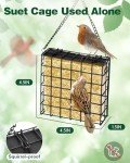 Papettly Bird Feeders for Outdoors Hanging - Metal Bird Feeder with Double Suet Cage- Ideal Birdfeeders Outside Hanging, Weatherproof & Large Capacity for Finch, Cardinal & Chickadee