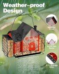 Papettly Bird Feeders for Outdoors Hanging - Metal Bird Feeder with Double Suet Cage- Ideal Birdfeeders Outside Hanging, Weatherproof & Large Capacity for Finch, Cardinal & Chickadee
