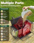 Papettly Bird Feeders for Outdoors Hanging - Metal Bird Feeder with Double Suet Cage- Ideal Birdfeeders Outside Hanging, Weatherproof & Large Capacity for Finch, Cardinal & Chickadee