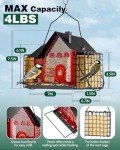 Papettly Bird Feeders for Outdoors Hanging - Metal Bird Feeder with Double Suet Cage- Ideal Birdfeeders Outside Hanging, Weatherproof & Large Capacity for Finch, Cardinal & Chickadee