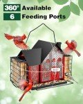 Papettly Bird Feeders for Outdoors Hanging - Metal Bird Feeder with Double Suet Cage- Ideal Birdfeeders Outside Hanging, Weatherproof & Large Capacity for Finch, Cardinal & Chickadee