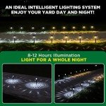 HNES Super Bright 2 in 1 Solar Lights Outdoor Waterproof, Up to 12H Dusk to Dawn Garden Lights Solar Powered Auto On/Off, 10 Pack LED Solar Pathway Lights Decorative for Yard, Landscape, Walkway