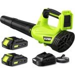 Leaf Blower, Electric Cordless Leaf Blower with 2 Batteries and Charger, 2 Speed Mode, Lightweight Leaf Blowers for Blowing Leaves, Patio Cleaning, Lawn Care and Dust