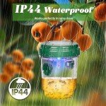Solar Powered Wasp Trap Outdoor Hanging 4 Pack, Yellow Jackets, Hornets,Mud Daubers, Carpenter Bees Mud Daube Reusable for Garden, Patio, Yard