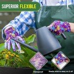 Nimalpal 6 Pairs Gardening Gloves for Women - Breathable Rubber Coated Garden Gloves, Multi-purposes Gardening Gloves with Super Grip, Thorn Proof and Cut Resistant Outdoor (6 Colors)