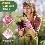 Nimalpal 6 Pairs Gardening Gloves for Women - Breathable Rubber Coated Garden Gloves, Multi-purposes Gardening Gloves with Super Grip, Thorn Proof and Cut Resistant Outdoor (6 Colors)