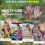 Nimalpal 6 Pairs Gardening Gloves for Women - Breathable Rubber Coated Garden Gloves, Multi-purposes Gardening Gloves with Super Grip, Thorn Proof and Cut Resistant Outdoor (6 Colors)